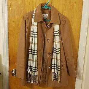 Pea Coat with Burberry scarf